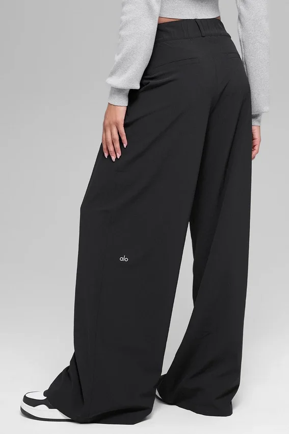 Dreamscape-Hose mit High-Waist (lang) – Schwarz