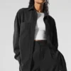 Dreamscape Langarmshirt mit Knopfleiste – Schwarz