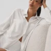 Dreamscape Langarmshirt mit Knopfleiste – Weiß
