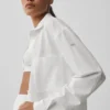 Dreamscape Langarmshirt mit Knopfleiste – Weiß