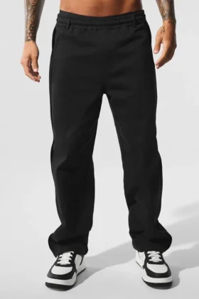 Edition Sueded Straight Leg Hose – Schwarz