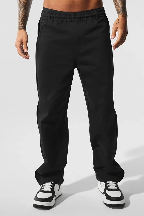 Edition Sueded Straight Leg Hose – Schwarz