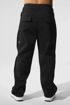 Edition Sueded Straight Leg Hose – Schwarz