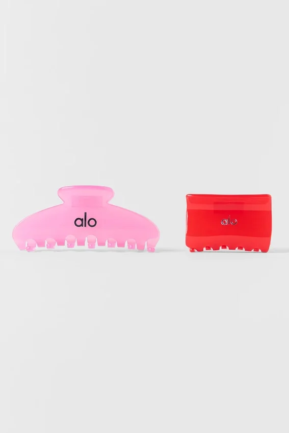 Effortless Claw Clip (2er-Pack) – Bonbonherz-Rosa/Leuchtendes Rot