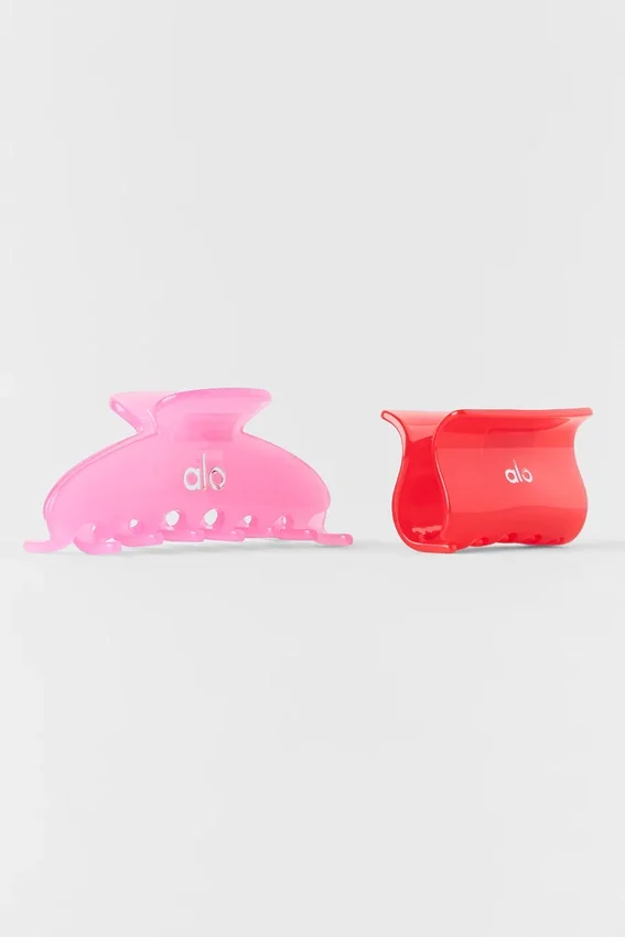 Effortless Claw Clip (2er-Pack) – Bonbonherz-Rosa/Leuchtendes Rot