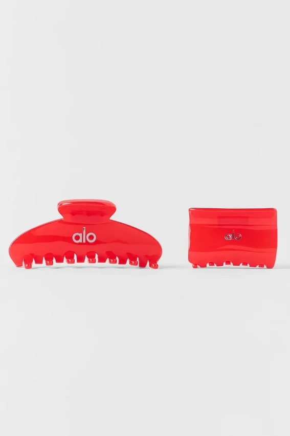 Effortless Claw Clip (2er-Pack) – Leuchtend Rot