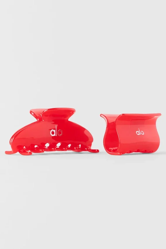 Effortless Claw Clip (2er-Pack) – Leuchtend Rot