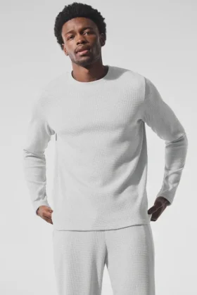 Elevate Waffle Langarmshirt – Athletic Heather Grey