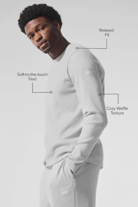 Elevate Waffle Langarmshirt – Athletic Heather Grey