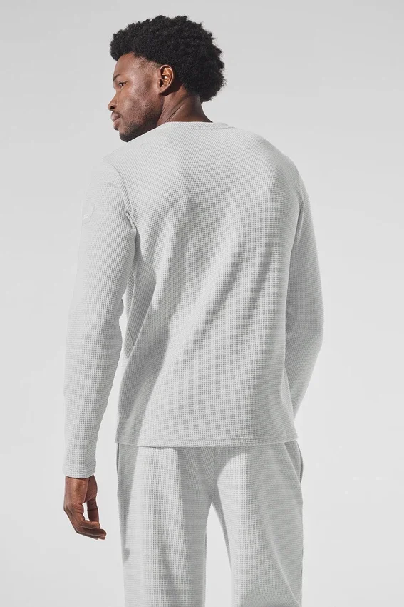 Elevate Waffle Langarmshirt – Athletic Heather Grey