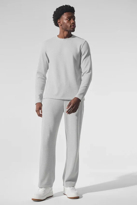Elevate Waffle Langarmshirt – Athletic Heather Grey