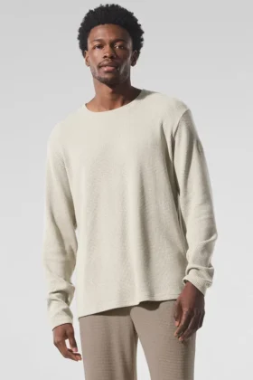 Elevate Waffle Langarmshirt – Bone