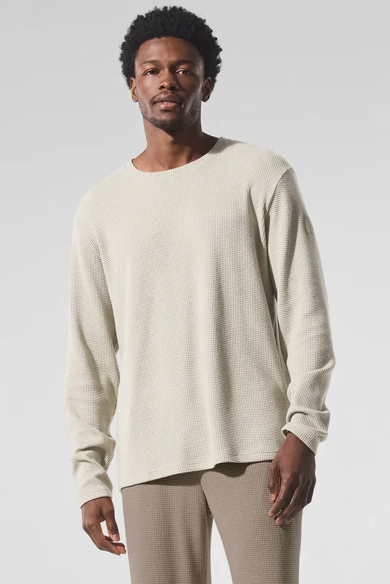 Elevate Waffle Langarmshirt – Bone