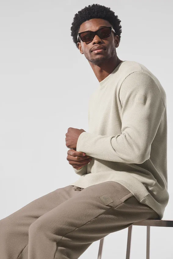 Elevate Waffle Langarmshirt – Bone