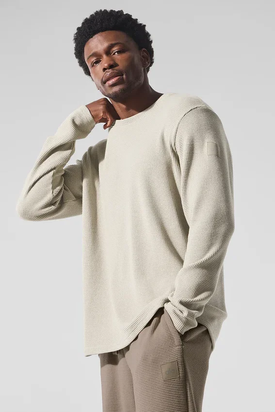 Elevate Waffle Langarmshirt – Bone