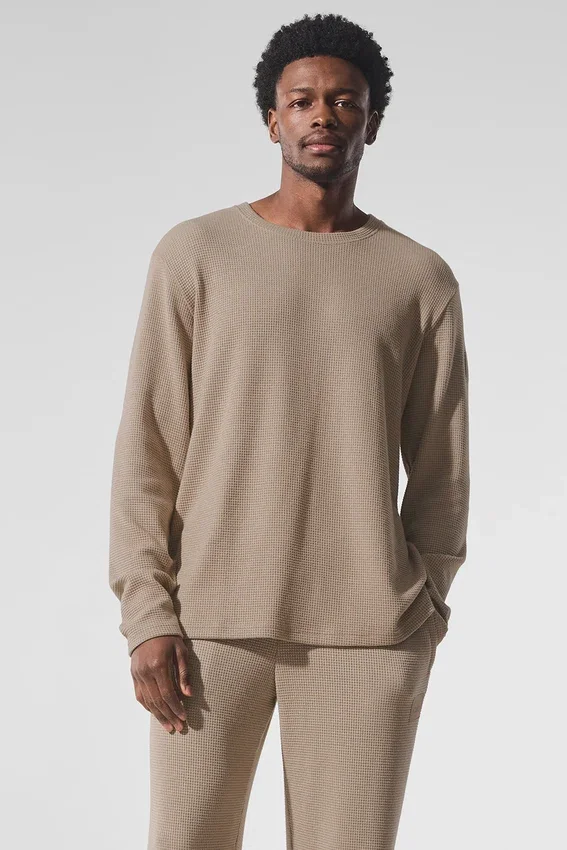 Elevate Waffle Langarmshirt – Gravel