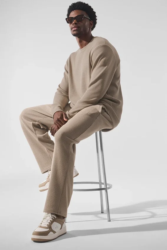 Elevate Waffle Langarmshirt – Gravel