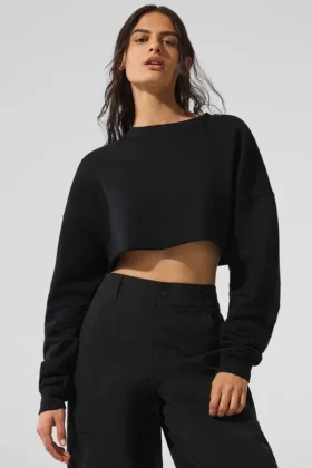Extrem kurzer Pullover – Schwarz