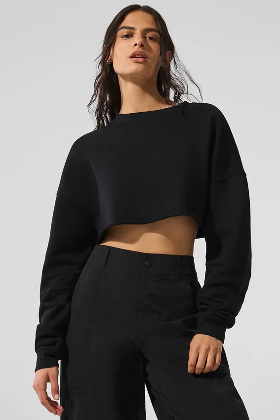 Extrem kurzer Pullover – Schwarz