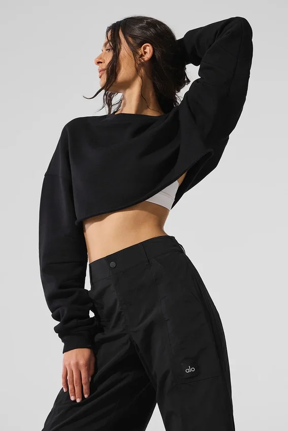 Extrem kurzer Pullover – Schwarz