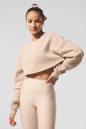 Extreme Cropped Pullover – Macadamia