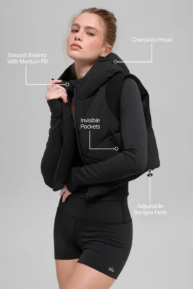 Fast Lane Puffer-Weste – Schwarz