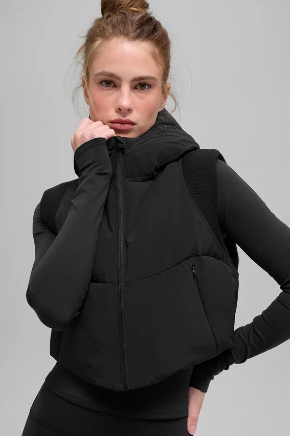 Fast Lane Puffer-Weste – Schwarz