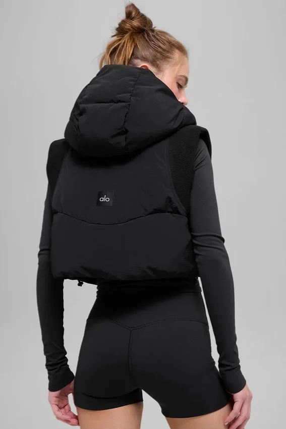 Fast Lane Puffer-Weste – Schwarz