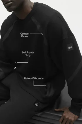 Field Sweatshirt mit Rundhalsausschnitt – Schwarz