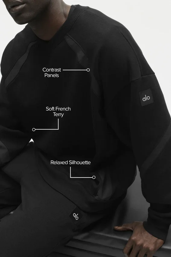 Field Sweatshirt mit Rundhalsausschnitt – Schwarz