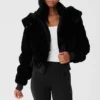 Foxy-Jacke aus Kunstfell – Schwarz