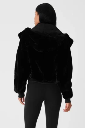 Foxy-Jacke aus Kunstfell – Schwarz
