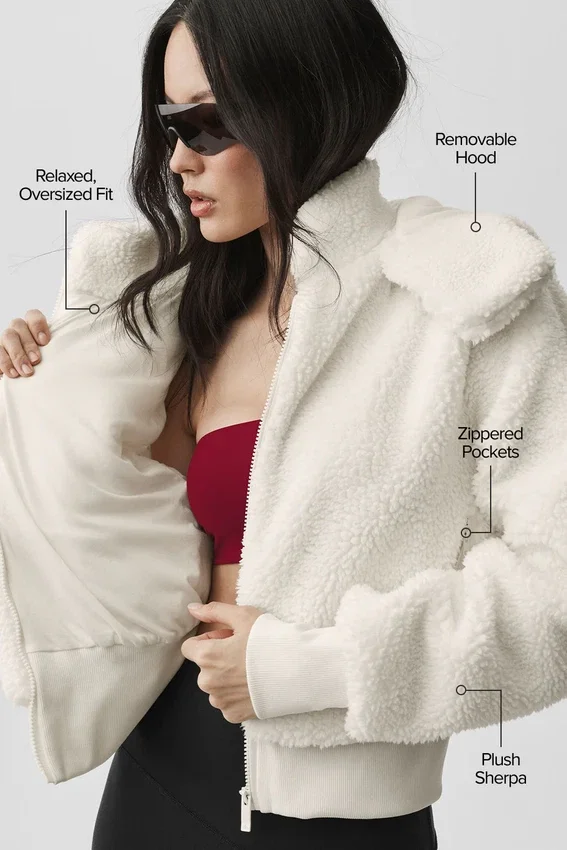 Foxy Sherpa-Jacke – Elfenbein