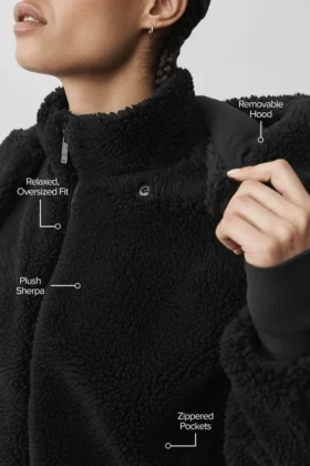 Foxy Sherpa-Jacke – Schwarz