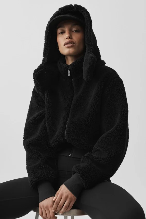 Foxy Sherpa-Jacke – Schwarz