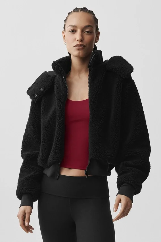 Foxy Sherpa-Jacke – Schwarz
