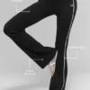 Gerippte Pullover-Strick-Highline-Flare-Hose – Schwarz/Weiß