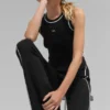 Gerippte Pullover-Strick-Highline-Flare-Hose – Schwarz/Weiß