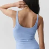 Geripptes Adore-Top – Helles Provence-Blau