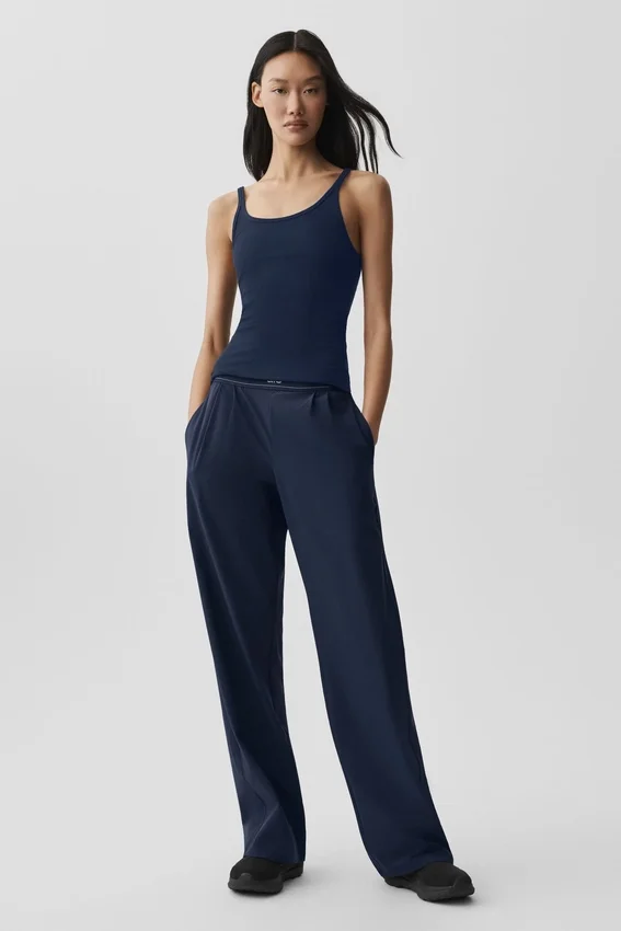 Geripptes Adore-Top – Marineblau