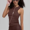 Geripptes „En Pointe“-Top – Brownstone