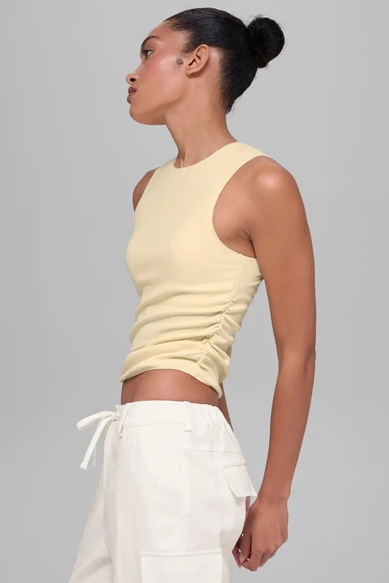 Geripptes „En Pointe“-Top – Candlelight Yellow