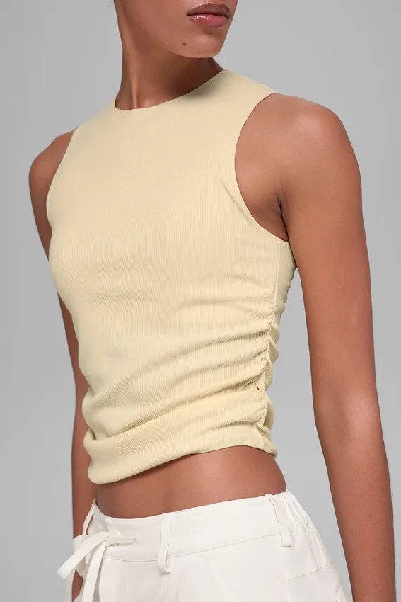 Geripptes „En Pointe“-Top – Candlelight Yellow