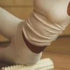 Geripptes En Pointe Top – Elfenbein