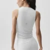 Geripptes „En Pointe“-Top – Weiß