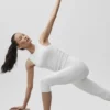 Geripptes „En Pointe“-Top – Weiß