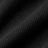 Geripptes „Mesmerize“-Langarmshirt mit Stehkragen – Schwarz