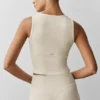 Geripptes Modal-Henley-Top – Oatmeal Heather