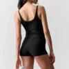 Geripptes Prosper-Top – Schwarz