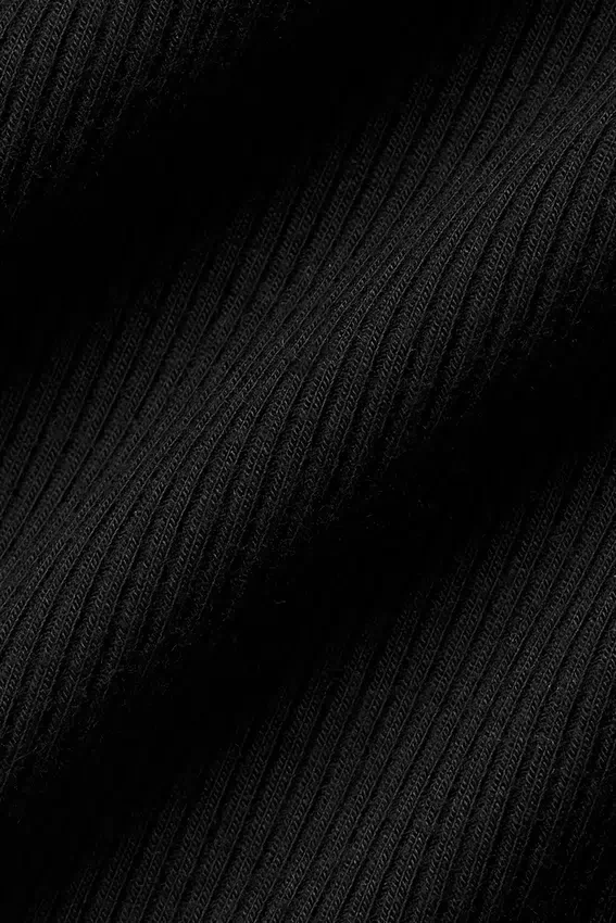 Geripptes Prosper-Top – Schwarz